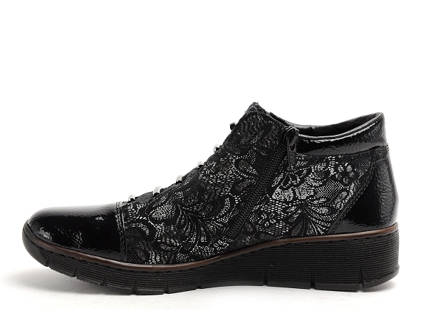 Rieker boots bottine plates femme 53778 noir