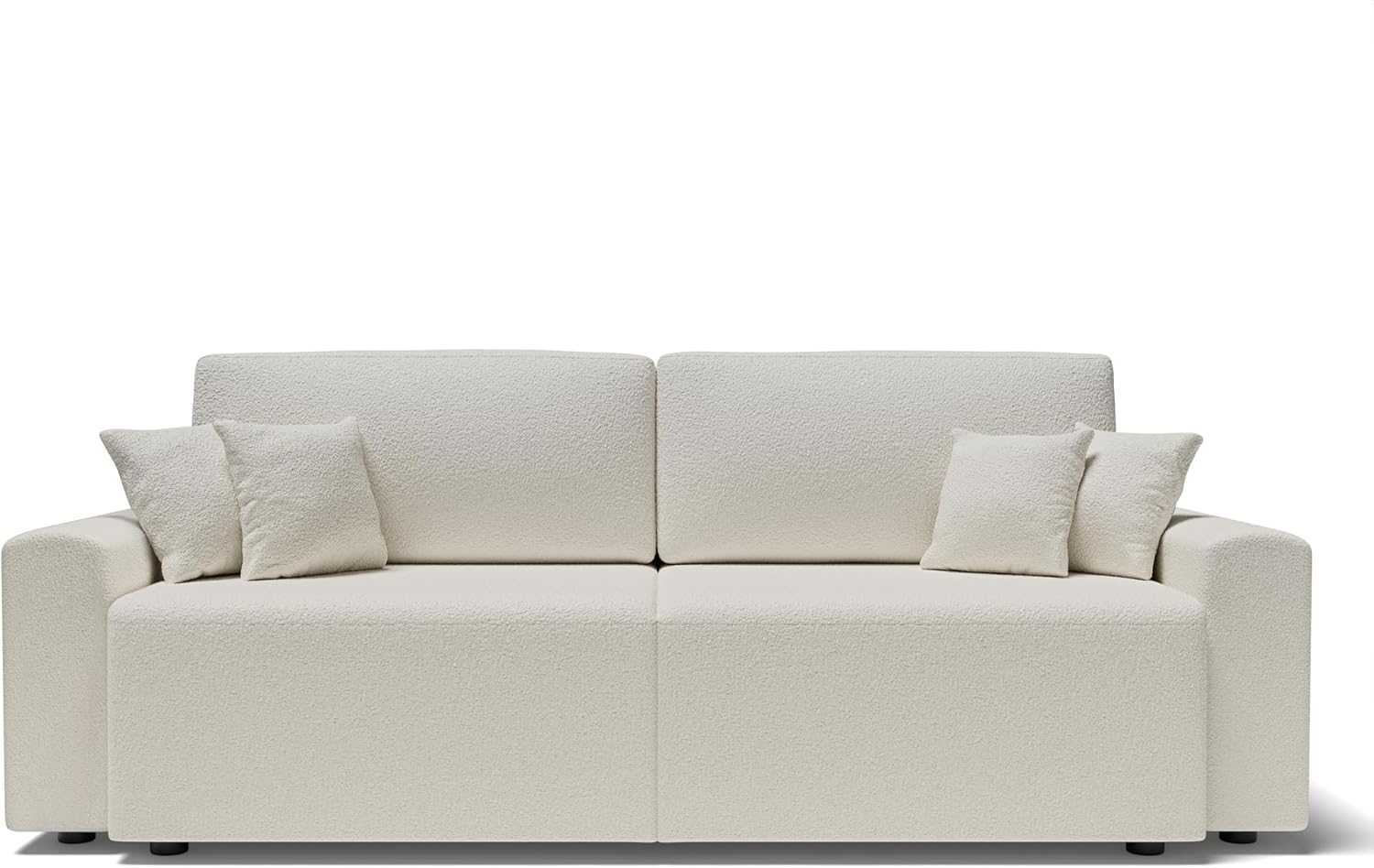 BAÏTA Canapé Droit Milo 3 Places en Tissu Bouclette Blanc SG0444118