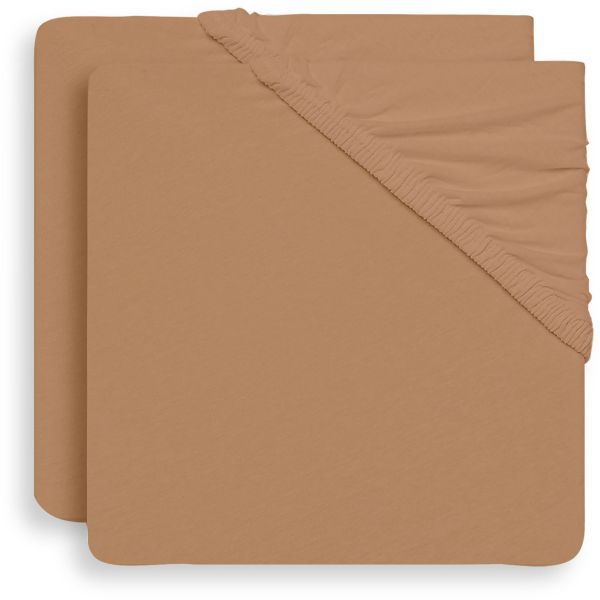 Jollein Ledikanthoeslaken Jersey 60 x 120 cm Biscuit 2-pack