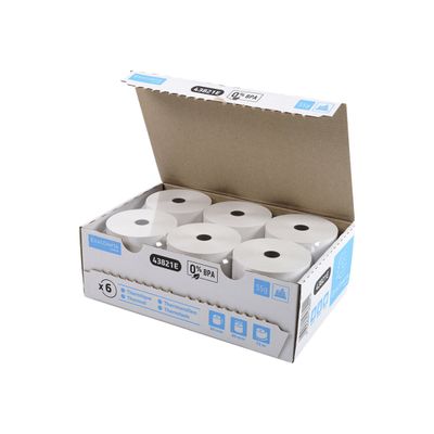 Exacompta - 6 Bobines thermiques - rouleaux caisses - 80 x 80 x 12 mm - sans Bisphénol A - 72 m