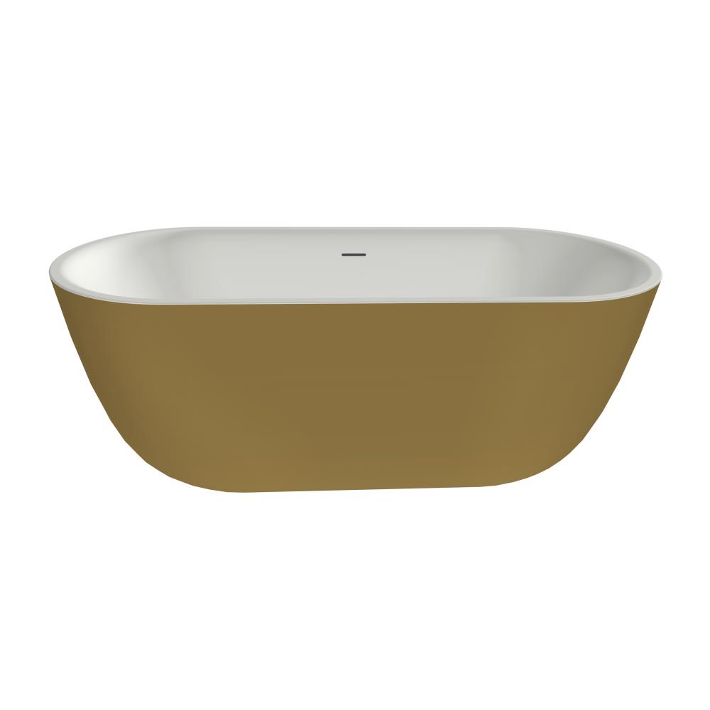 Xenz Humberto vrijstaand bad solid surface 170x70x65cm goud/wit