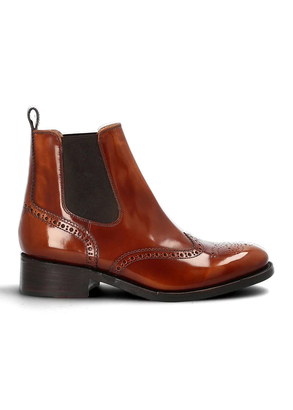 H WING TIP CHELSEA CUIR CAMEL