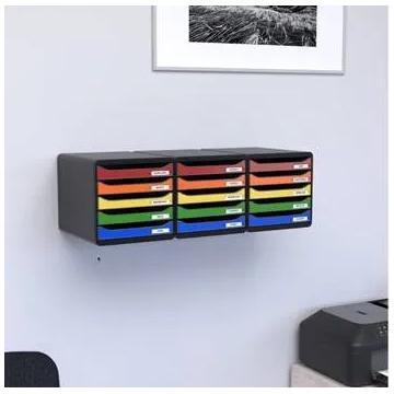 Module de classement Big Box Plus 5 tiroirs Metallic - Argent