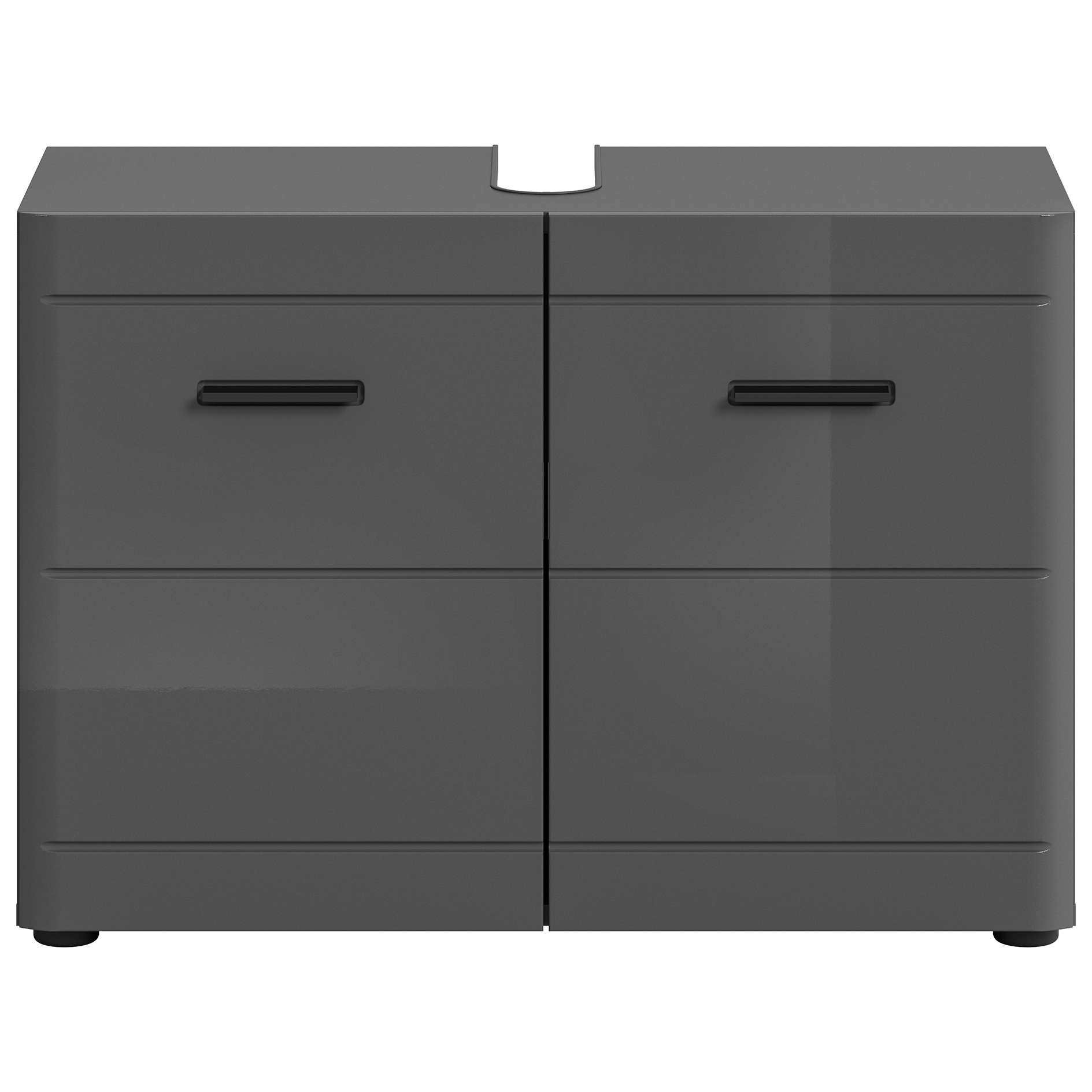Waschbeckenunterschrank SOFT - grau Hochglanz - 80 cm