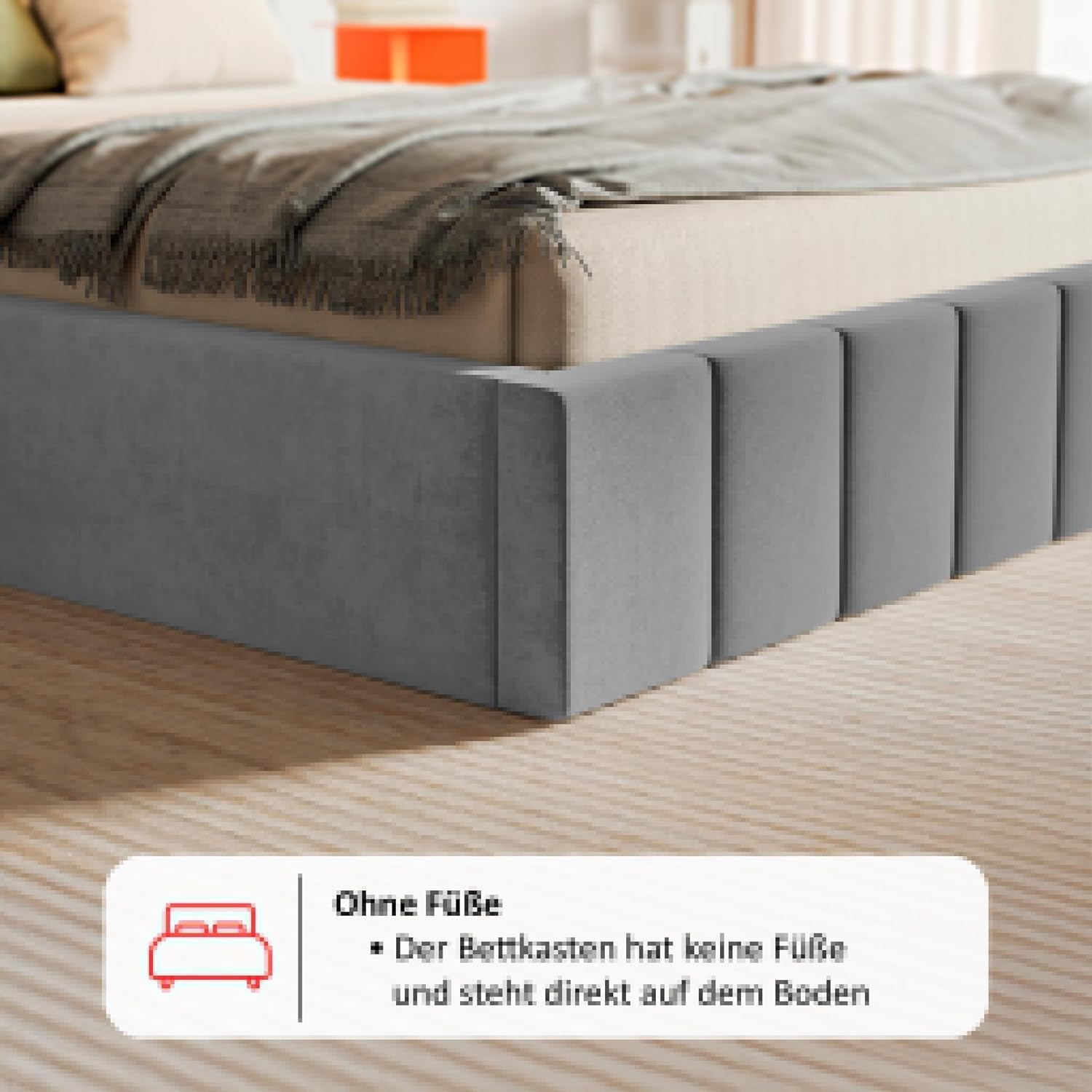 Ibiza Bett 120x200 Blau Samt, mit Stauraum, mit Kopfteil, mit Lattenrost, ohne Füße, ohne Matratze, Polsterbett 120x200 mit Bettkasten Blau (Dunkelblau)