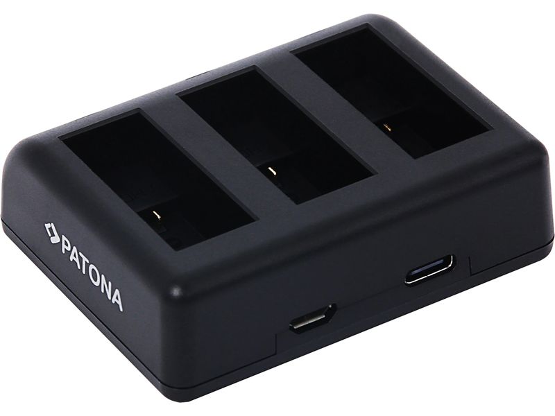 Patona Ladegerät für GoPro Hero 9, Hero 10 und Hero 11 Triple Ladegerät
