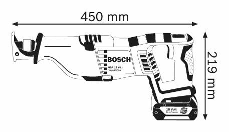 Bosch GSA 18V-LI Li-ion accu reciprozaag body in L-Boxx - 060164J007