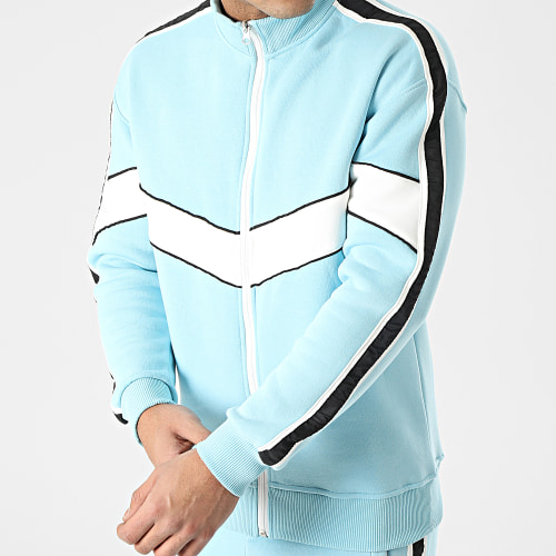 Ensemble De Survetement A Bandes Bleu Clair