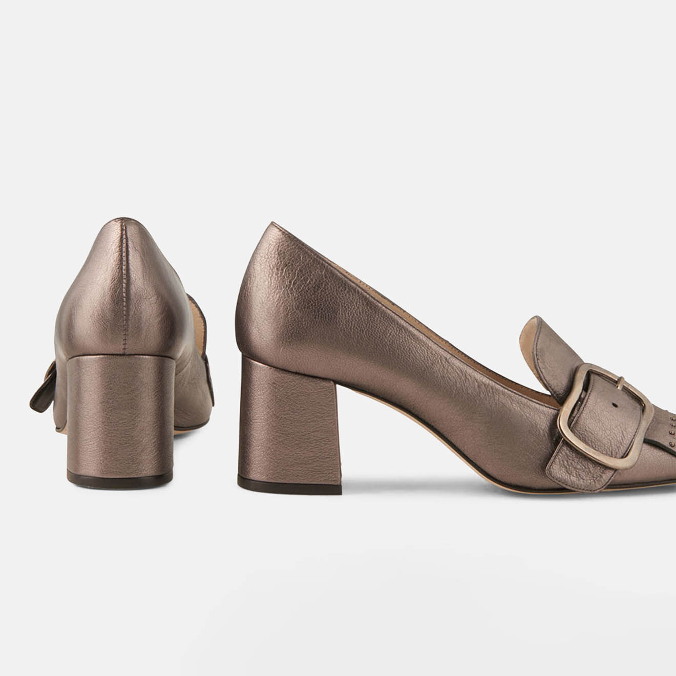 Minelli Trotters en Cuir verni Lili étain - Talon 6 cm