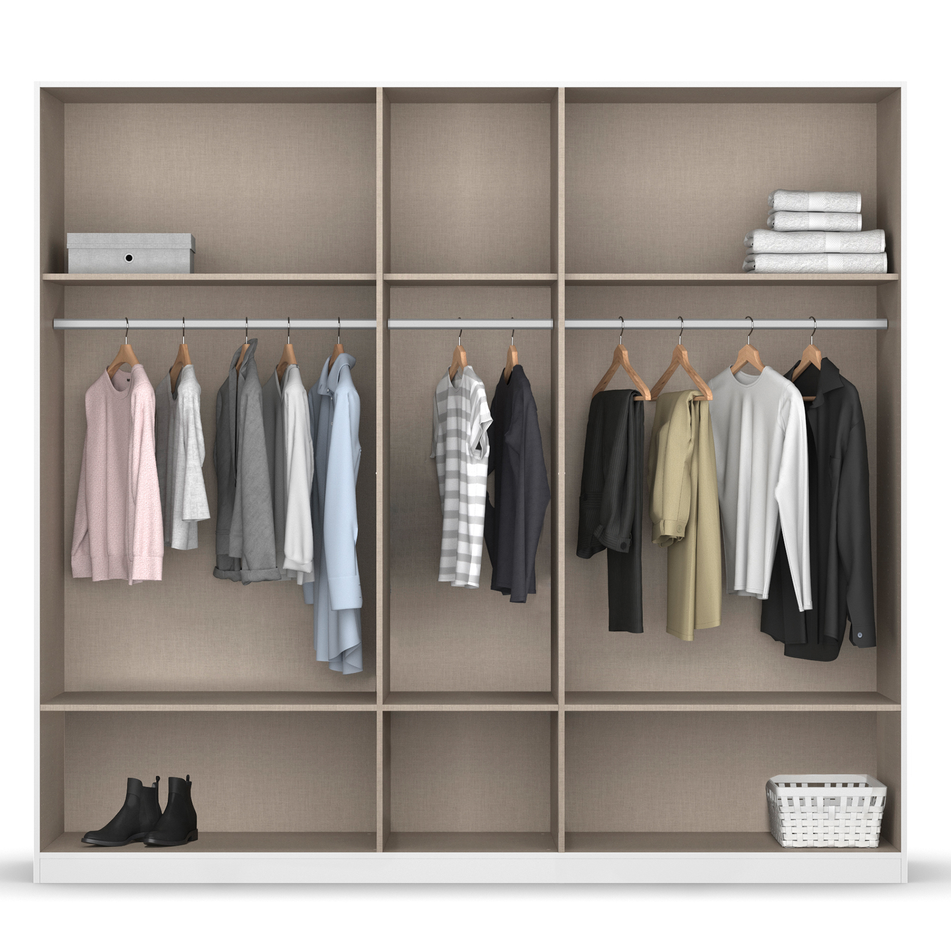 Drehtürenschrank - grau-metallic-Artisan Eiche - 226 cm