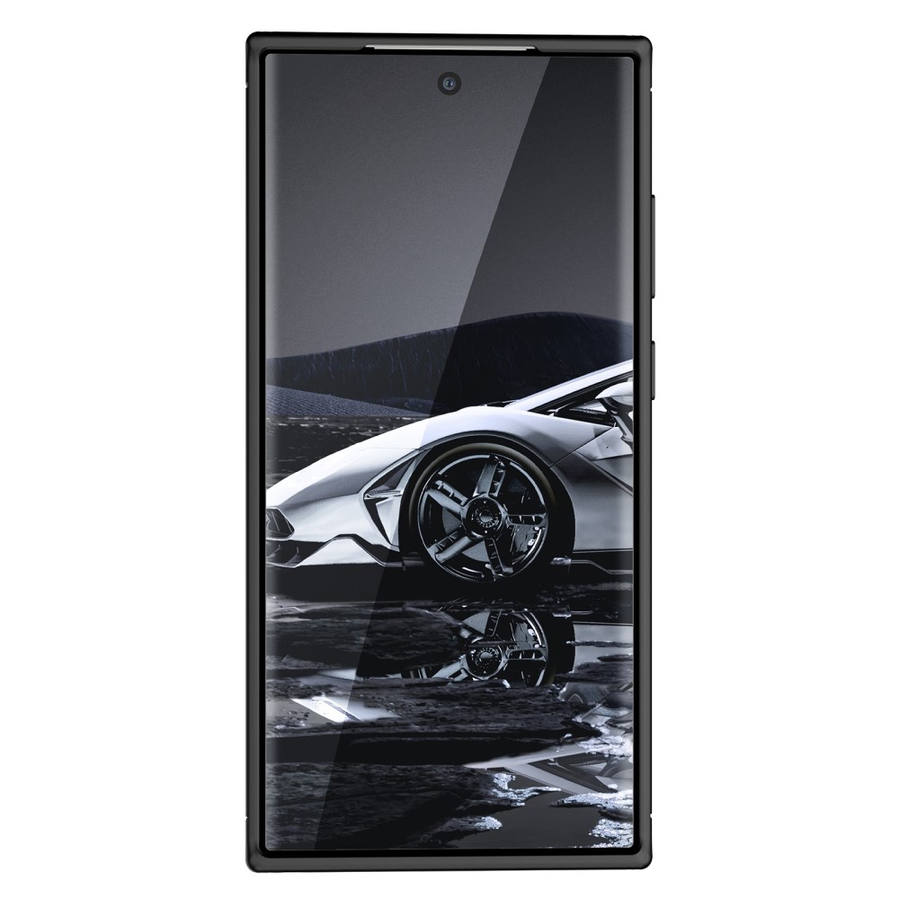 Samsung Galaxy S23 Ultra 5G Gummi Case Schutzhülle mit Air Cushion Fallschutz im Carbon Look - Schwarz