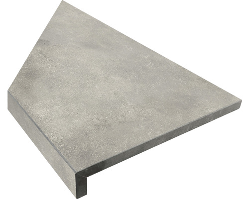 FLAIRSTONE Zwembadrand, zwembadrandsteen, binnenhoekstuk 90°, betongrijs, 60 x 30 x 5 cm (Set = 2 stuks)