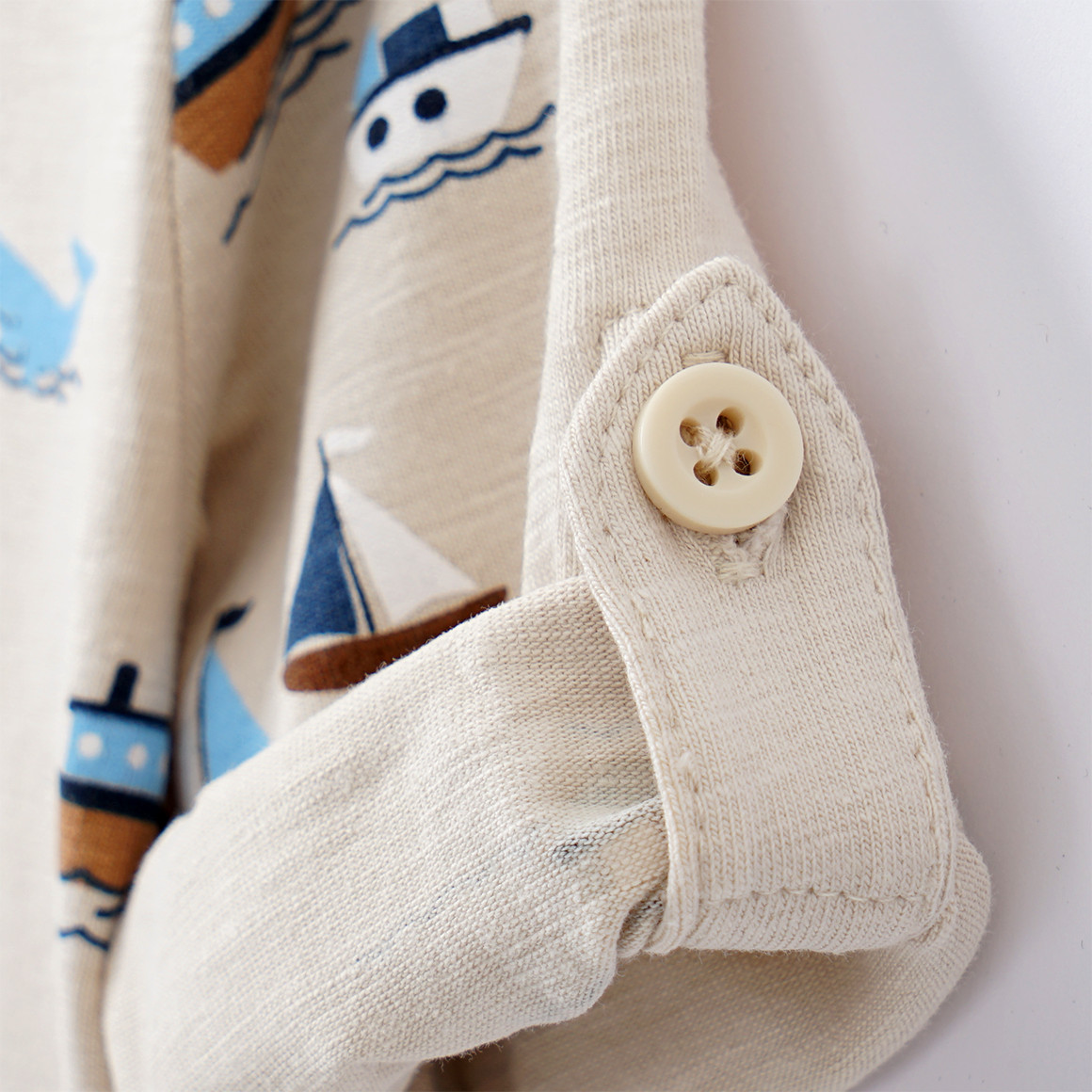 Topomini Baby Langarmshirt mit Meeres-Motiven beige