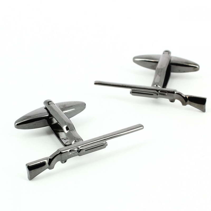 Boutons de manchette, fusil de chasse