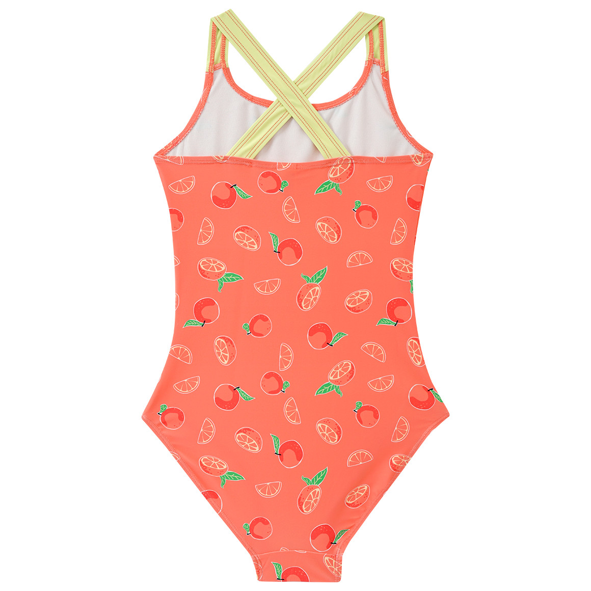 Famy Mädchen Badeanzug mit Allover-Print hellorange