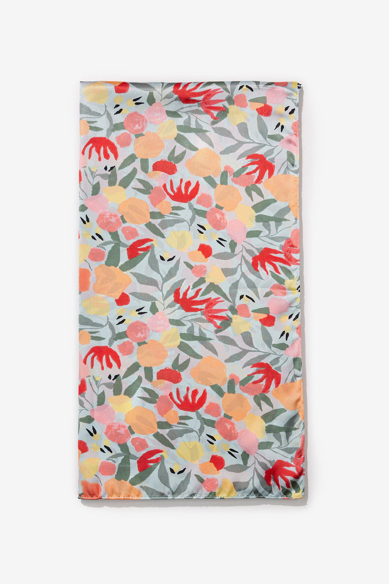 Lenço de cetim estampado - Verde