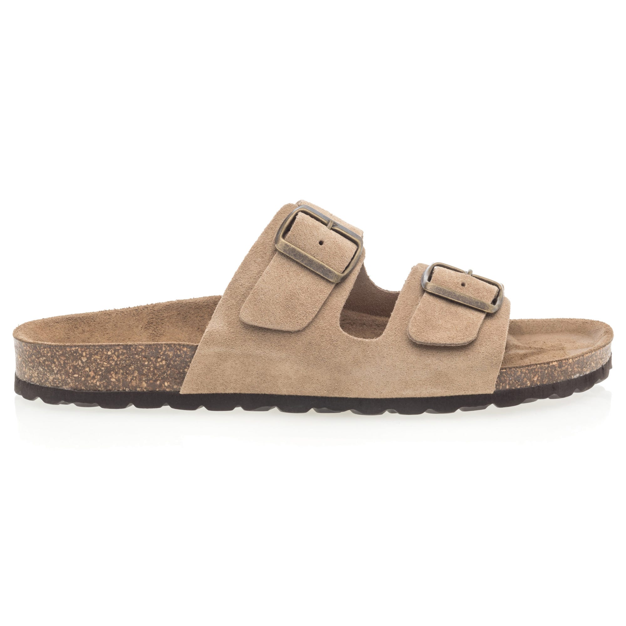 Mules semelle liège Homme en cuir beige