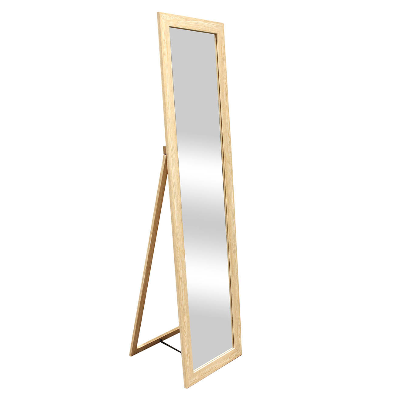 Home Deco Factory Miroir en pied bois naturel - 30x39.10x140 cm