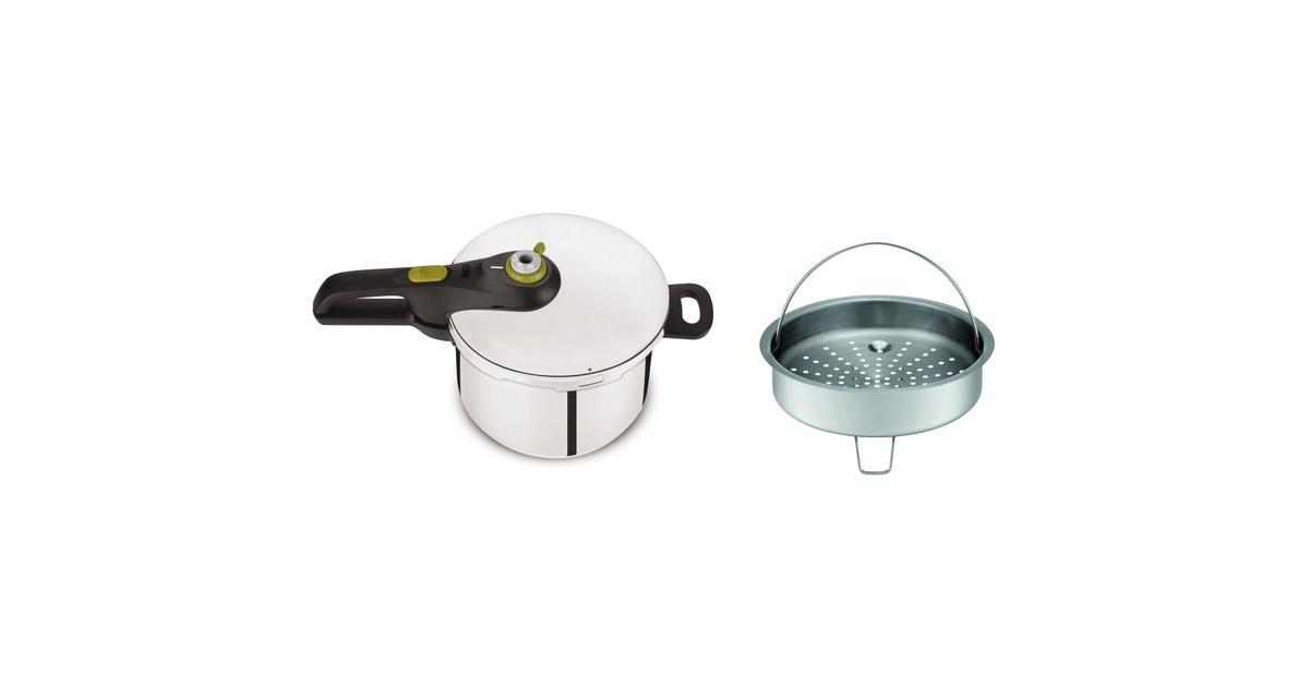 TefalSnelkookpan Secure 5 Neo P2530738  (Roestvrij staal/zwart, 6 Liter)