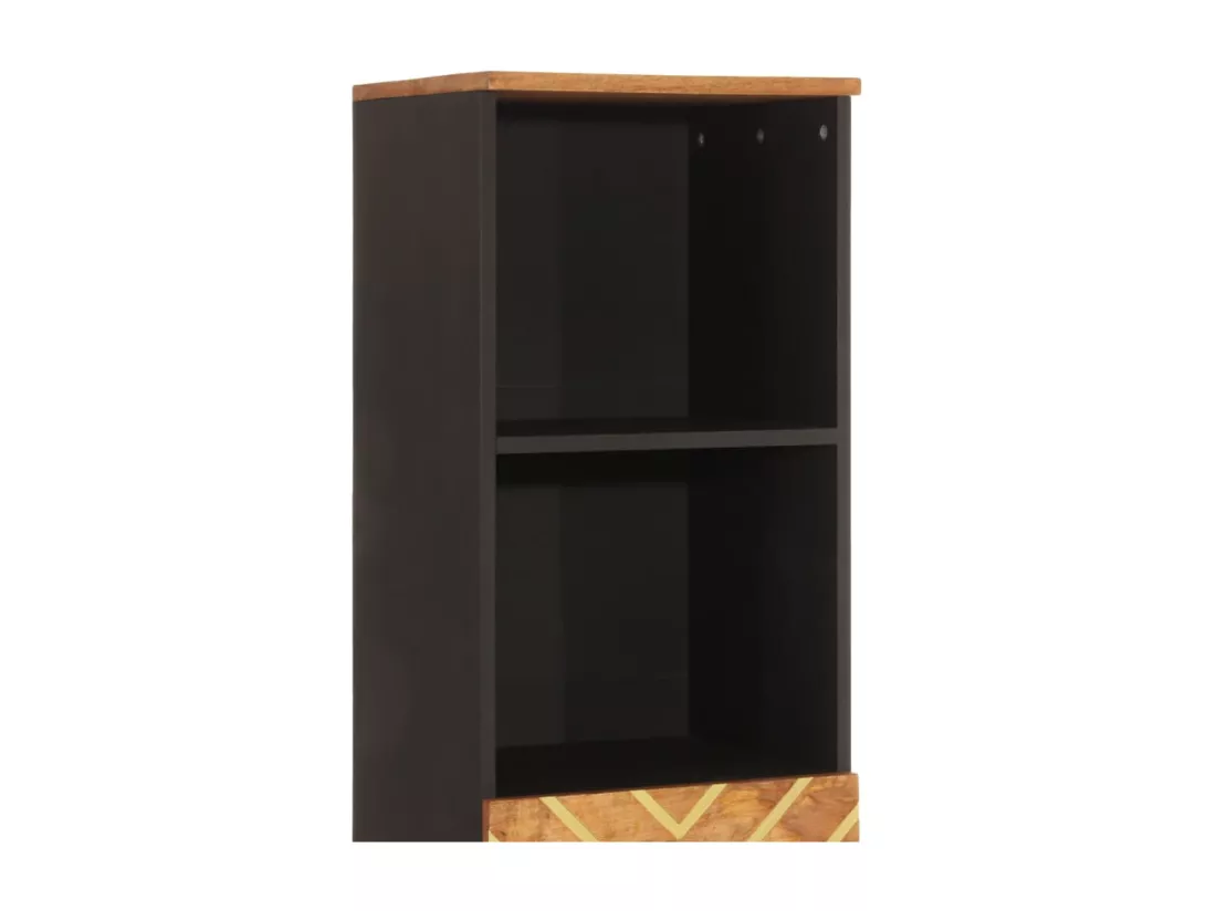 Armoire bain marron et noir 38x33,5x160 cm bois massif manguier