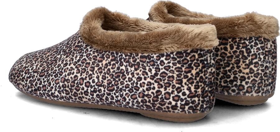 Nelson Home pantoffels met panterprint bruin