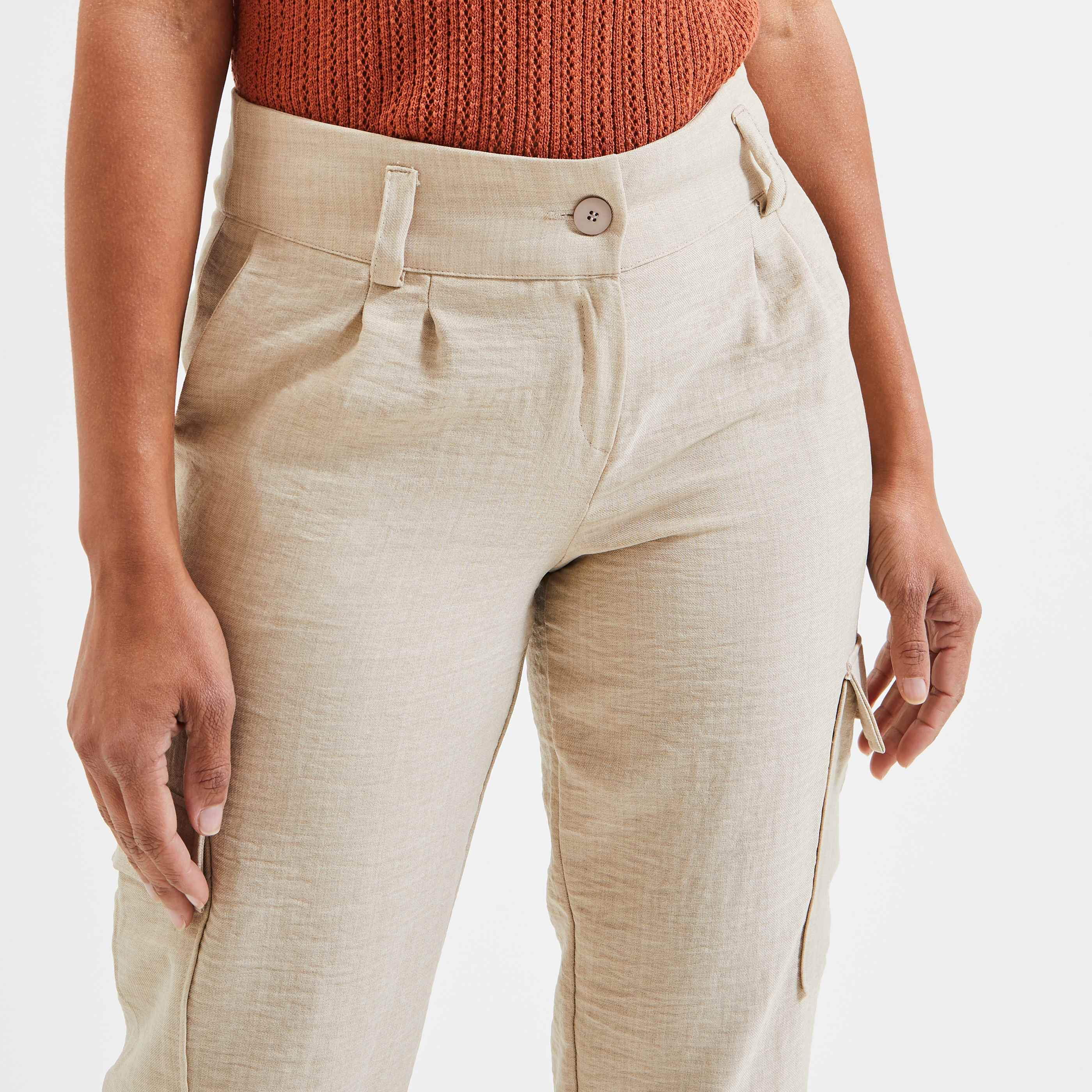Pantalon style cargo femme - BEIGE