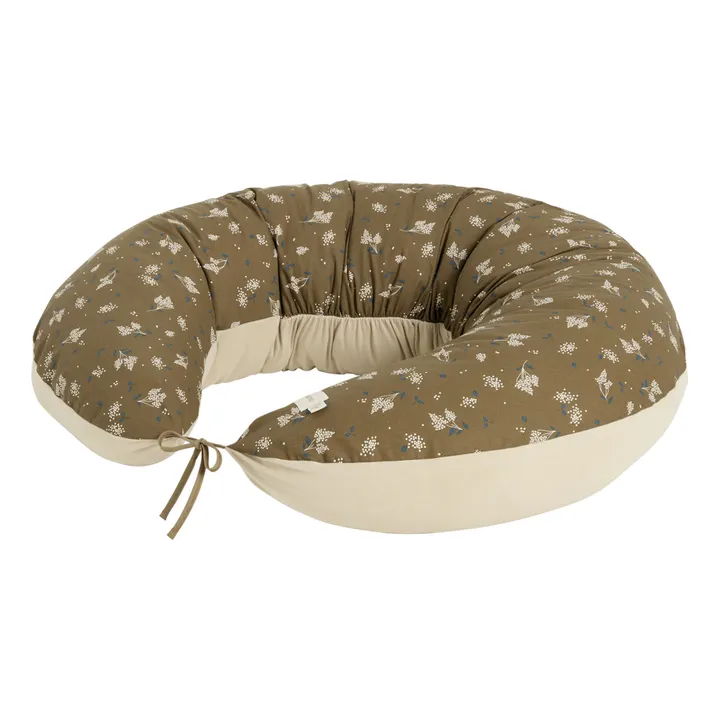 Nobodinoz Coussin d'allaitement Luna en coton bio | Brun