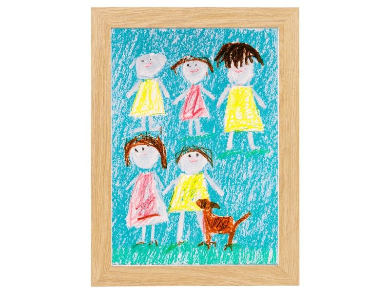 COCON Bilderrahmen für Kinderzeichnungen 34 x 25 x 4 cm, Na Kunstrahmen für Kinderzeichnungen