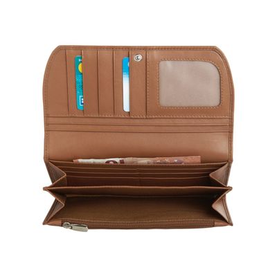 Oberthur London - Portefeuille compagnon cuir camel