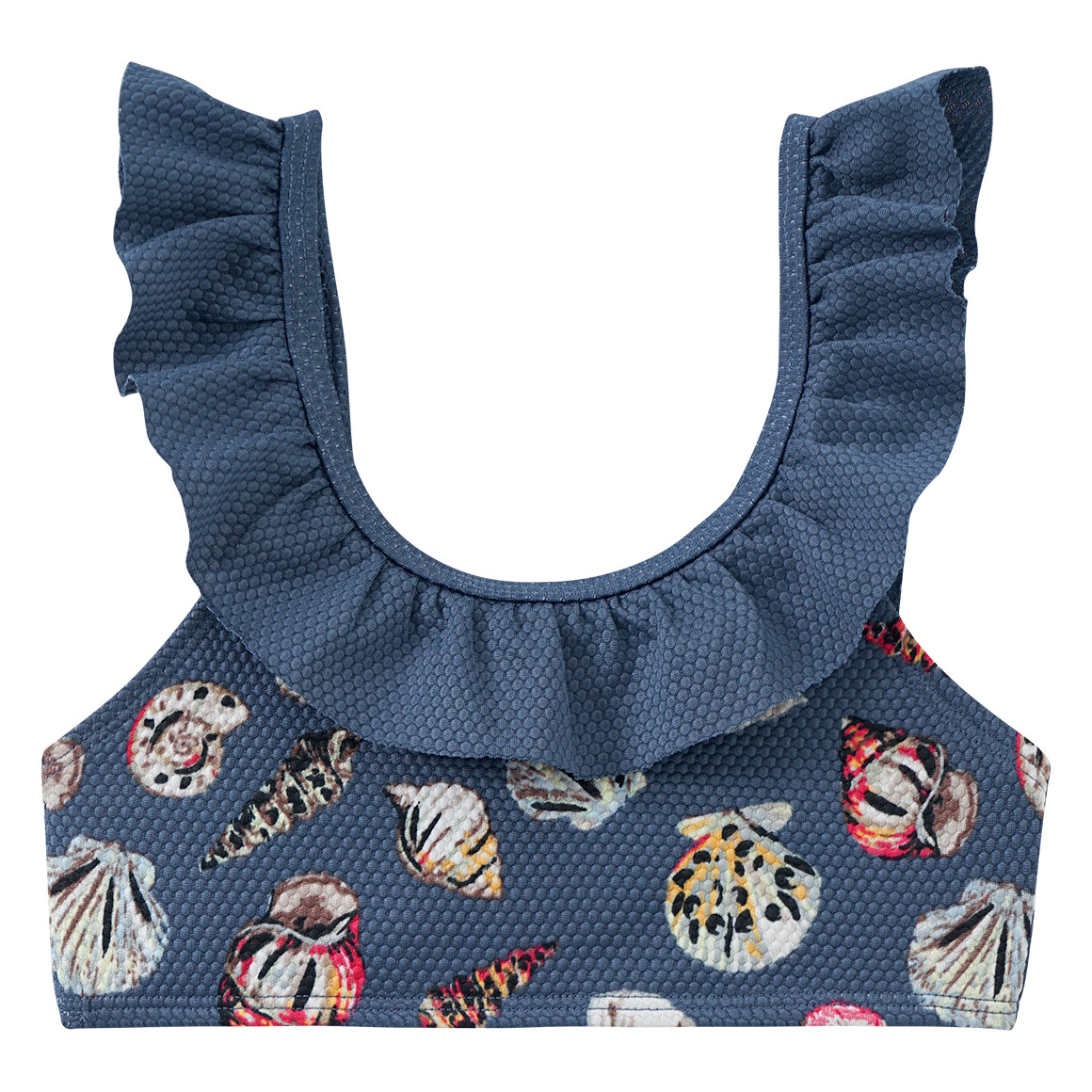 Famy Mädchen Bikini mit Wabenstruktur dunkelblau / bunt