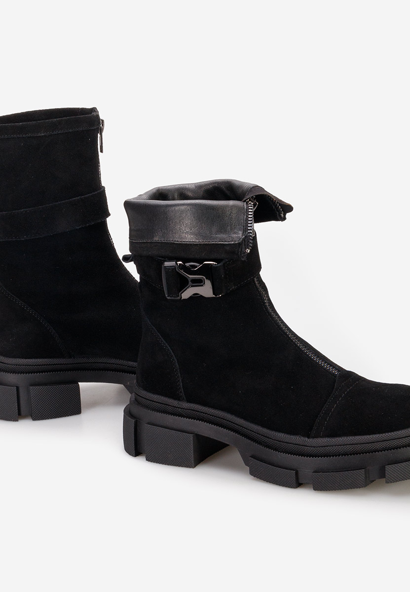 Bottines femme en daim noires Ferola
