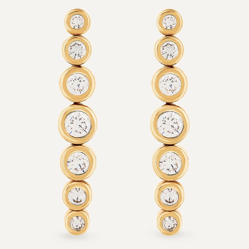Boucles d'oreilles - Mini Drop - Laiton doré & zirconium