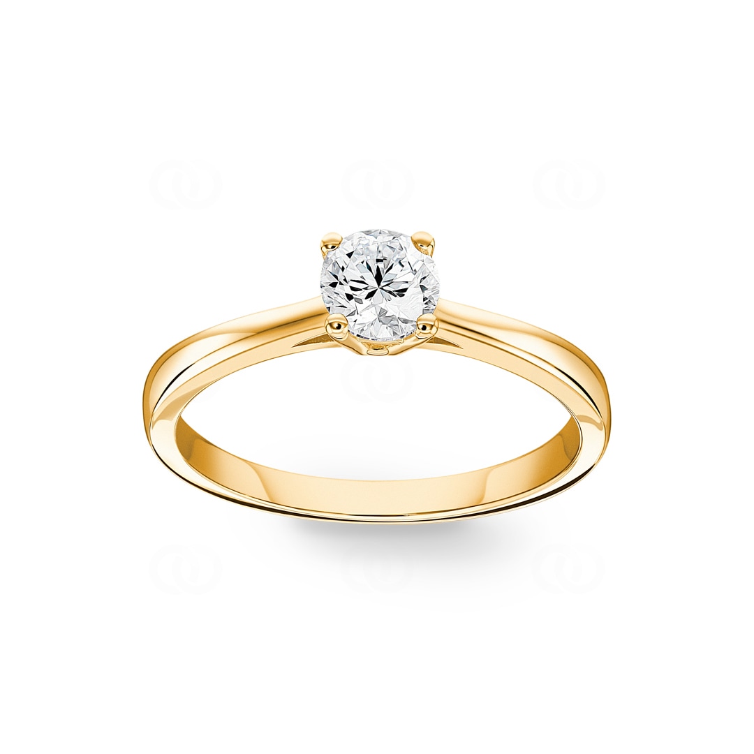 Verlobungsring 750/18 K Gelbgold mit Diamant 0.41 ct H/si