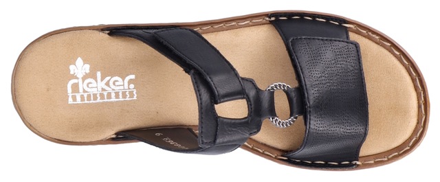 Rieker Pantolette  , Keilabsatz, Sommerschuh, Schlappen mit Schmuckring