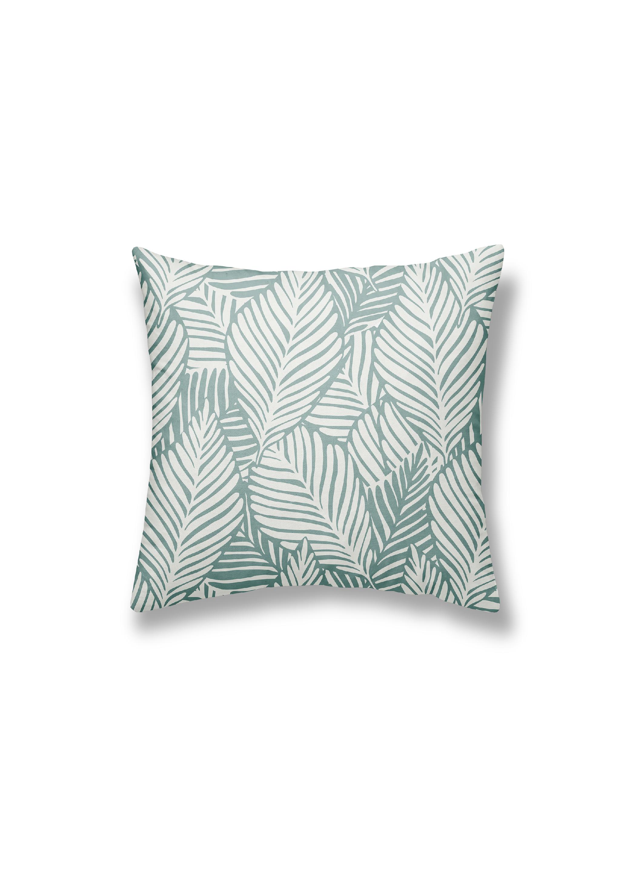 COUSSIN 40X40CM MOTIF FEUILLAGE VERT