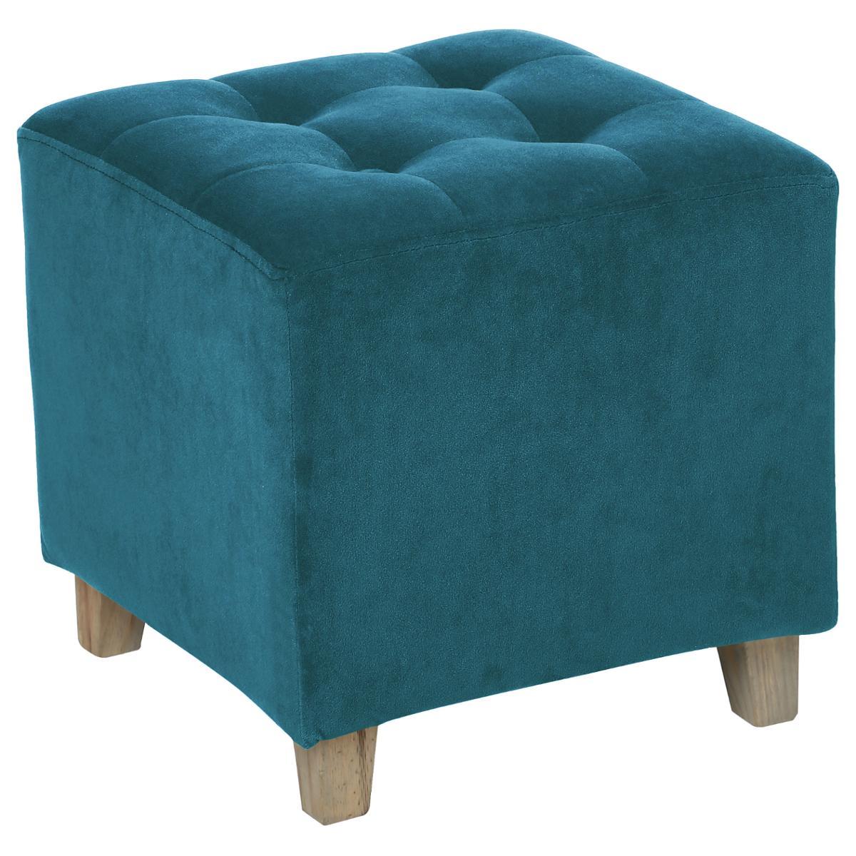 POUF VELOURS DUCK LEANDRE 35X35X35CM