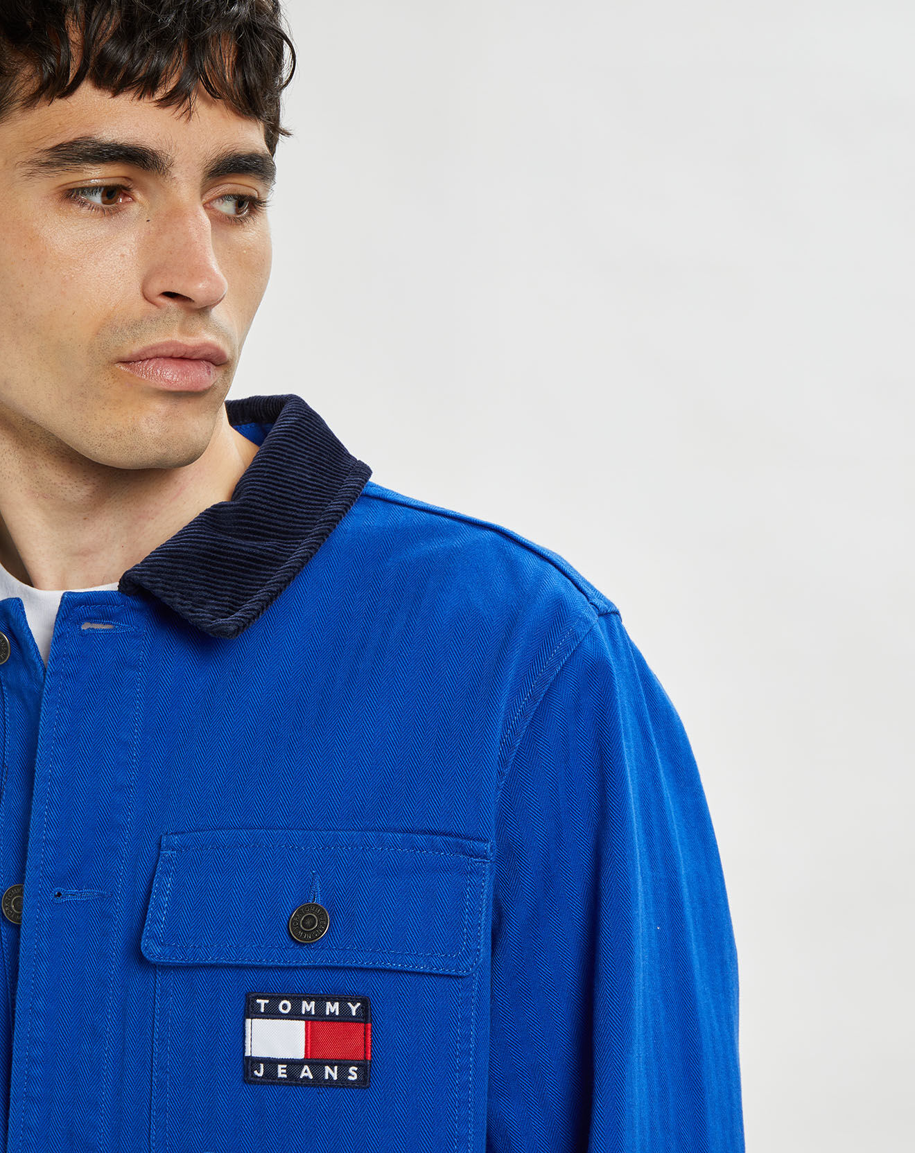 Tommy Jeans Blouson en jean badge bleu électrique