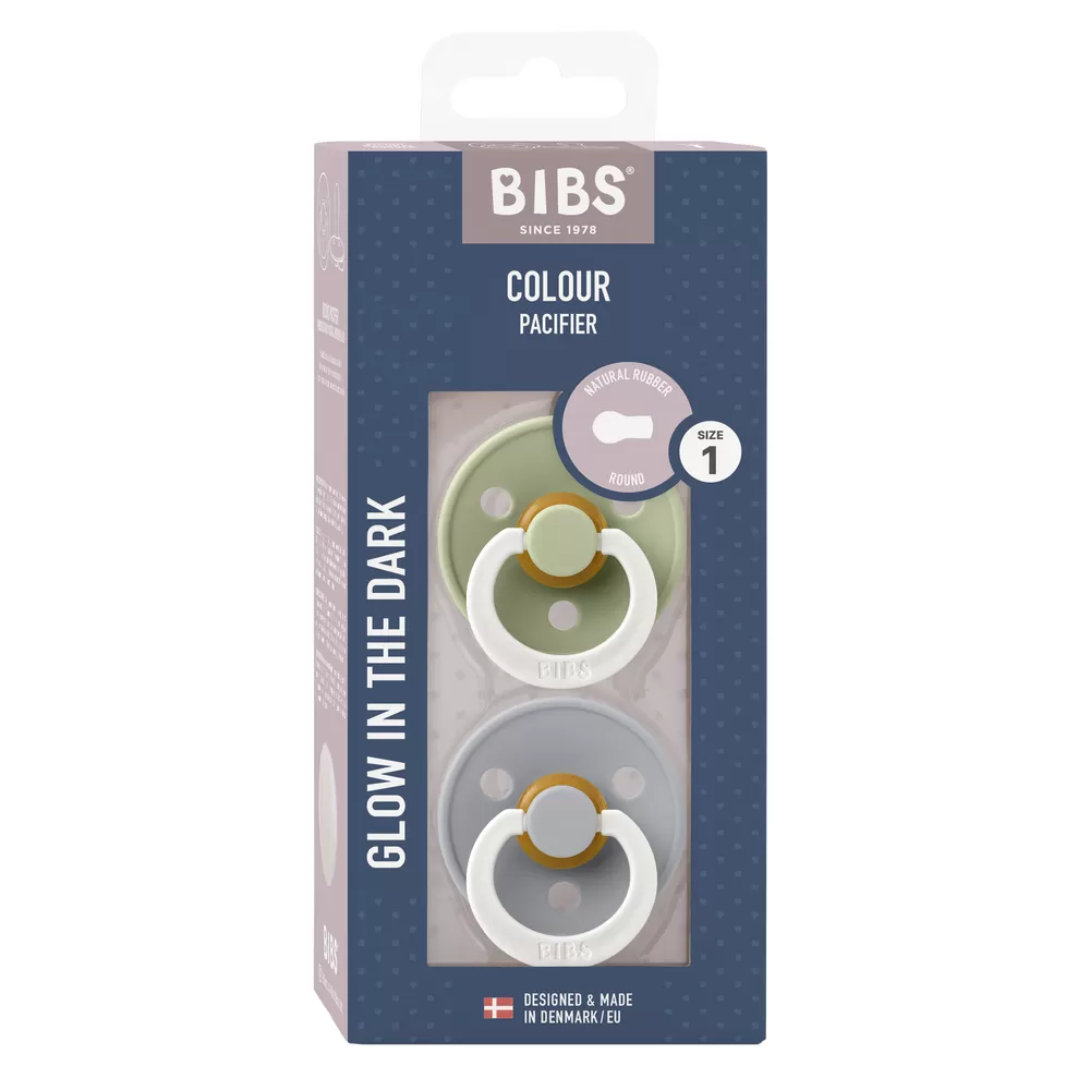 BIBS Colour GLOW Latex Sage/Cloud 2 pak - Flere størrelser