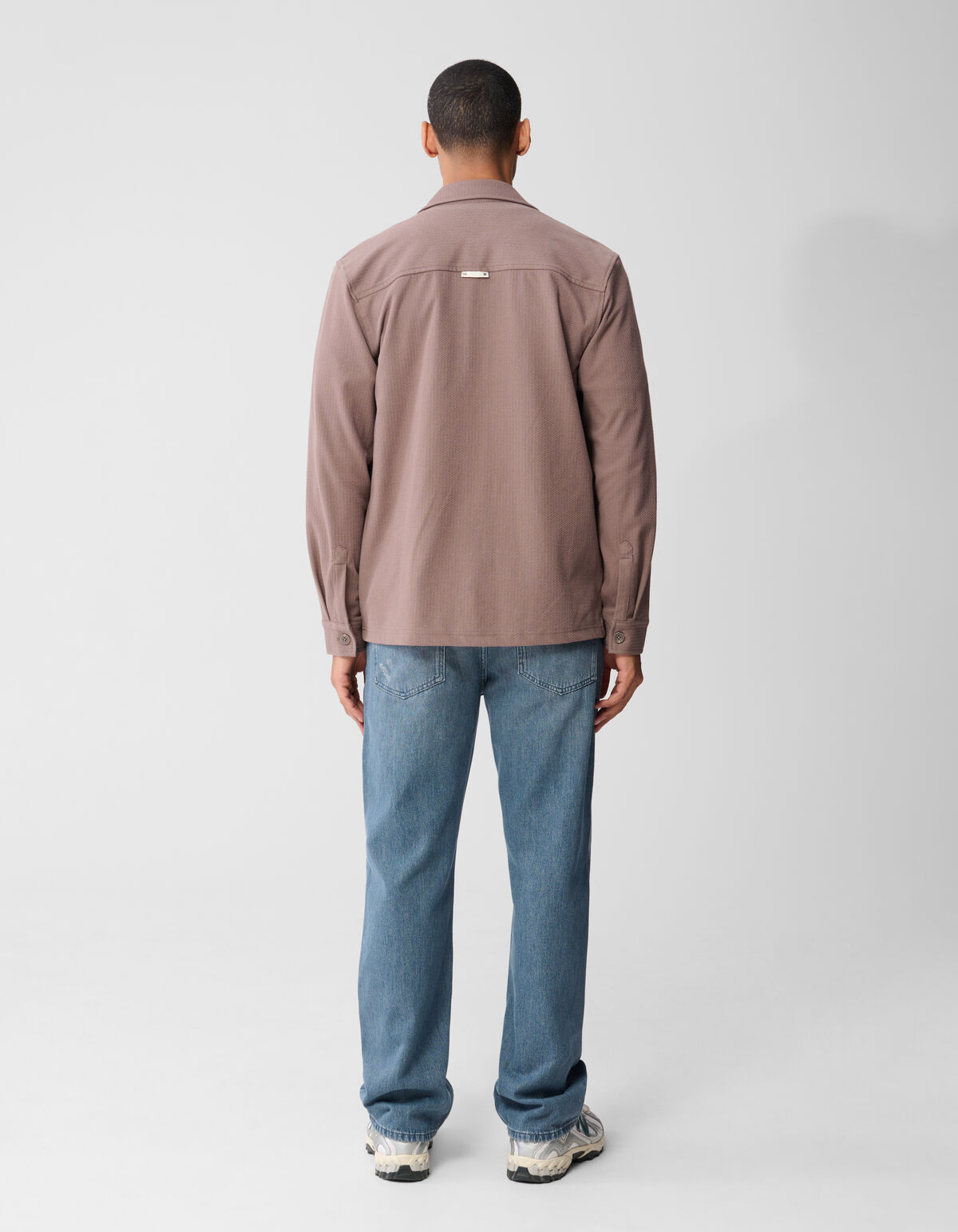 Structuur Overshirt Lichtbruin