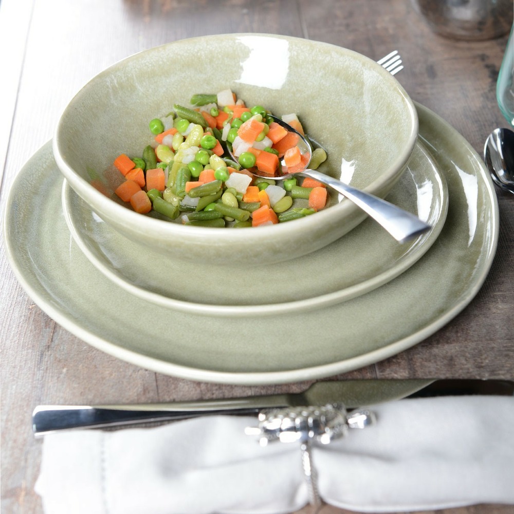 Assiette plate verte 27.2cm par boite de - 6