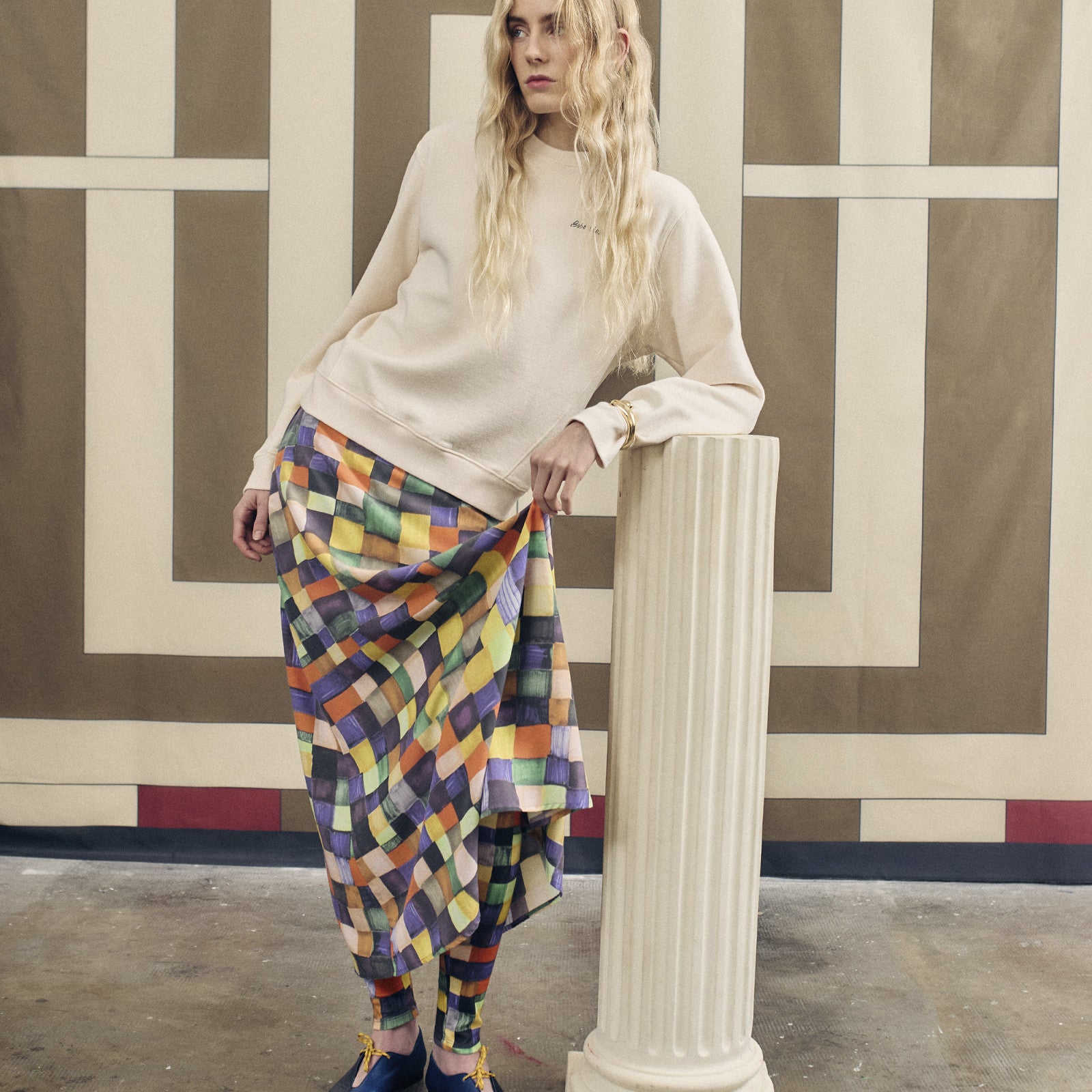 Adult Rock Rainbow Plaid Pattern Modal