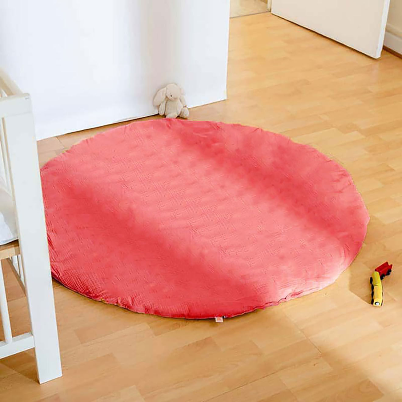 Papate Tapis d'Eveil Havane en Coton Bio fraise - 115x115 cm