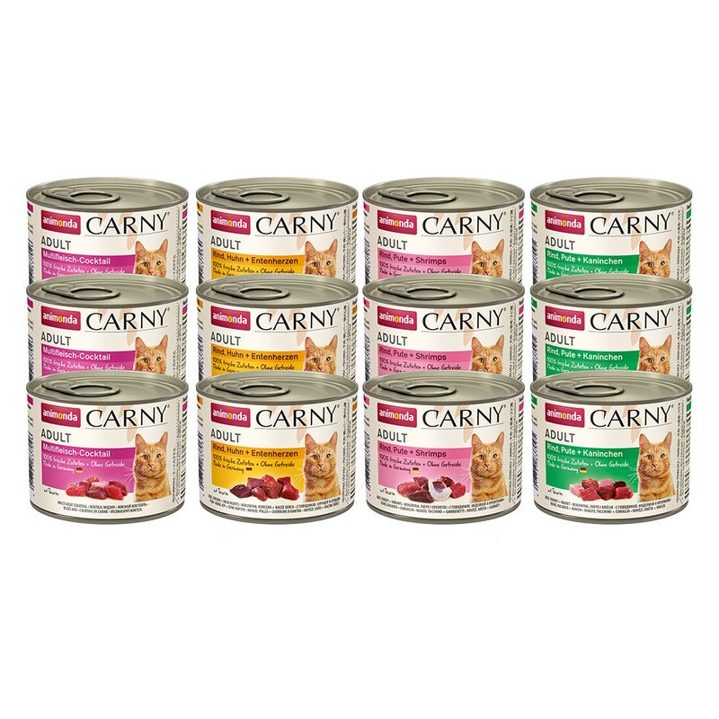Lot 4 saveurs animonda Carny Adult 12 x 200 g à prix discount sur bitiba.fr