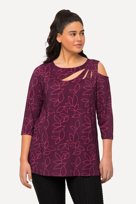 Shirt, Cut-Outs, A-Linie, U-Boot-Ausschnitt. 3/4-Arm