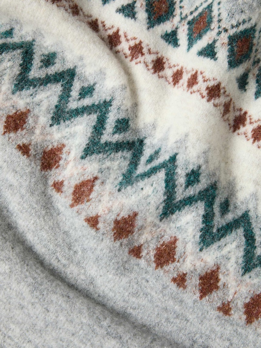Camisola de gola alta com jacquard