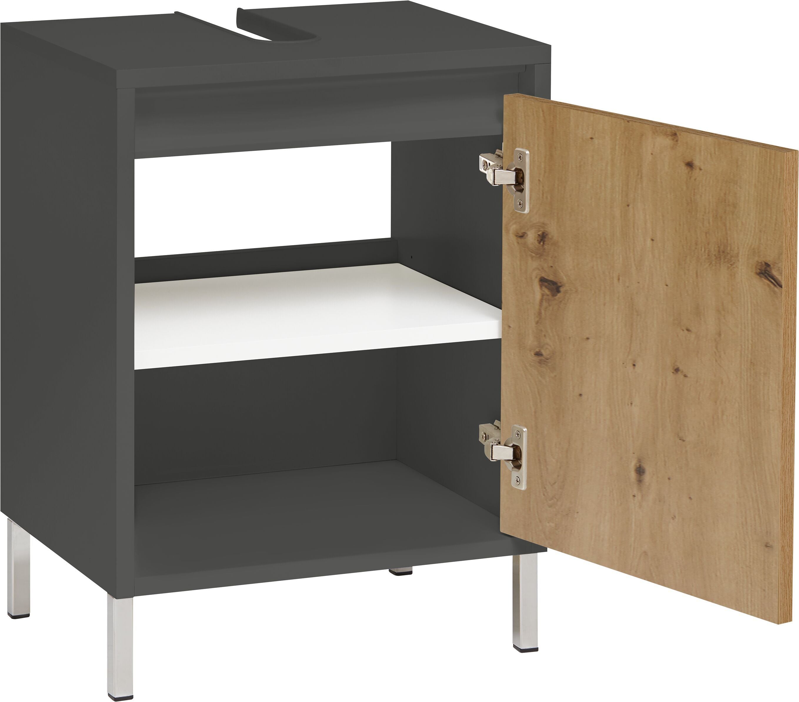 SIERRA Lavaboy - Anthrazit/Eiche / B: 45.0 cm x T: 35.0 cm x H: 60.0 cm