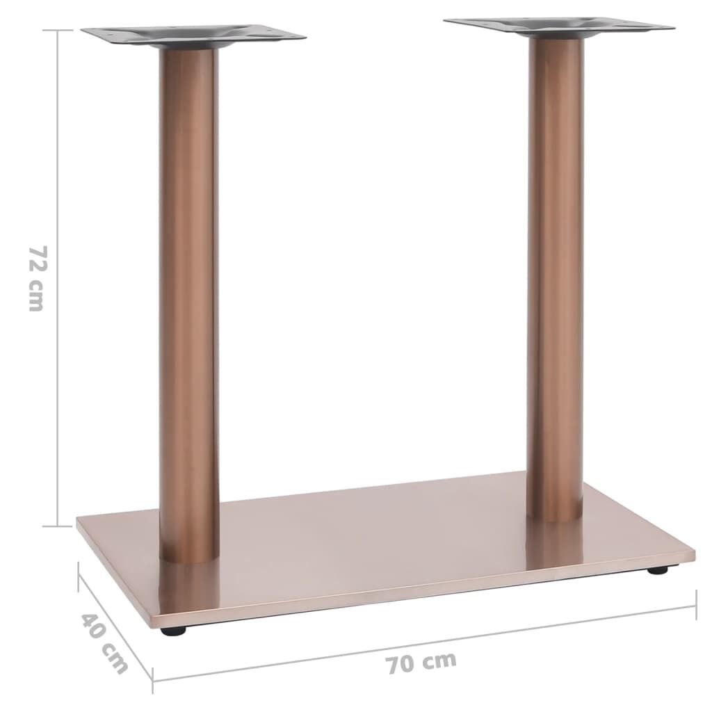 vidaXL Bistrotafelpoot messing 70x40x72 cm roestvrij staal