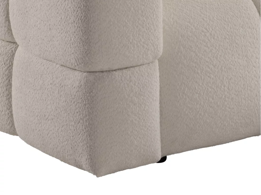 Canapé d'angle réversible convertible en tissu bouclette beige ISSORO II