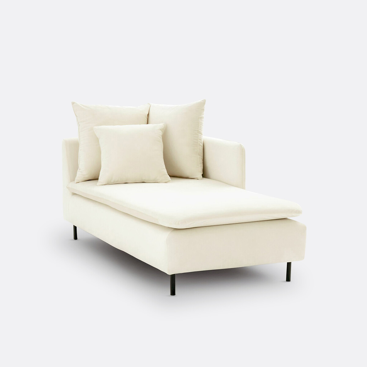 LA REDOUTE INTERIEURS<br>Cadeira longa, conversível, veludo D179 cm, Ivete