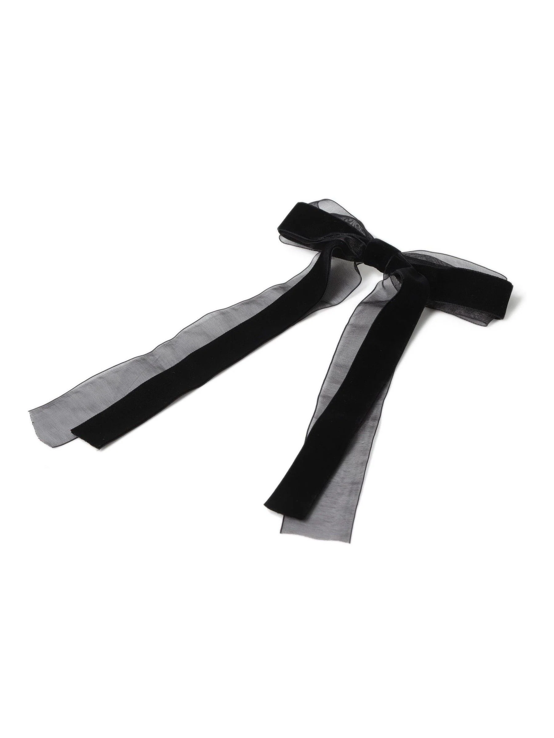 Aela Organza Skinny Black Hair Bow